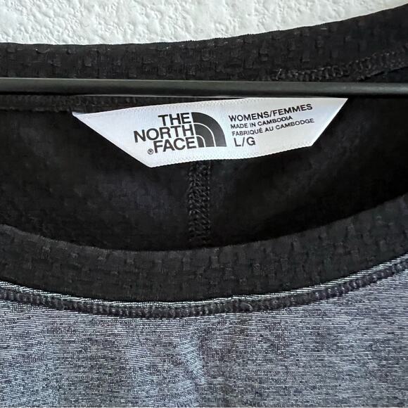The North Face Black Gray Mixed Media mesh T-shirt Tee Flash Dry Large - Picture 2 of 8
